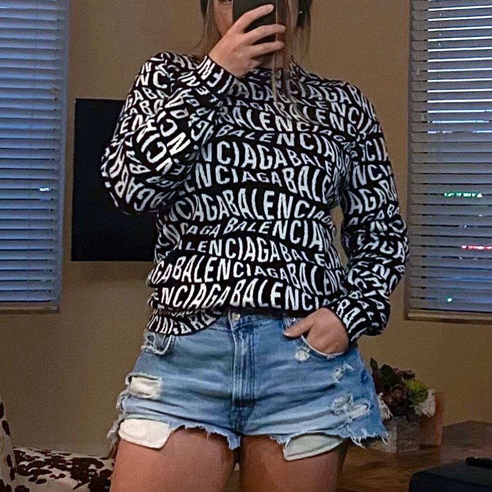 BALENCIAGA Sweater | 2019 Logo Wave Collection | Reversible